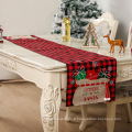 Table de Noël Runner Christmas Applique brodé à carreaux à carre